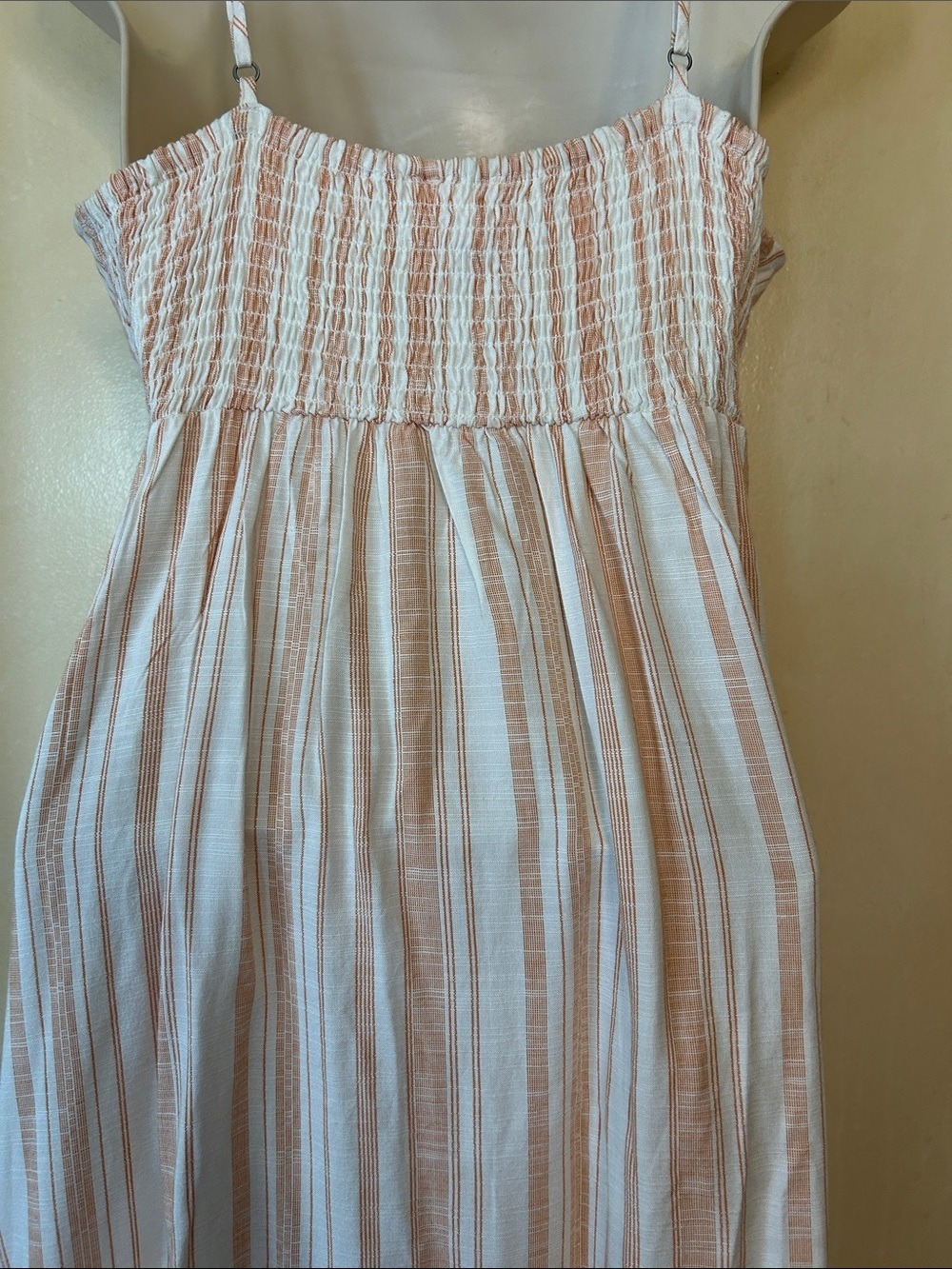 Roxy Peach and White Striped Button-Front Midi Dress size XS - Picture 8 of 11